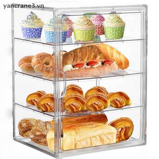 {YAN} Hộp trưng bày Acrylic chống bụi Cửa hàng Món tráng miệng Thực phẩm Bánh ngọt Giá bánh mì Hộp lưu trữ Hộp phân loại trang sức {ya}