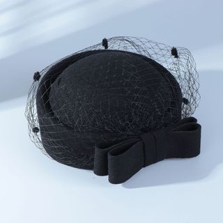 Mũ Pháp Retro Hepburn Cho Tiệc Cưới, Made from Len với Nơ Elegant
