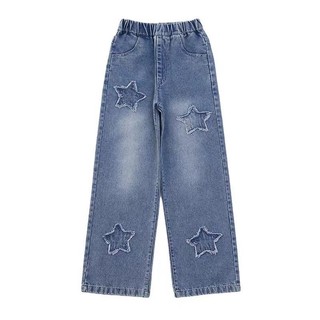 QuầN Jeans ốNg RộNg Bé GáI ThiếT Kế HìNh Sao Phong CáCh HàN QuốC Phù HợP QuầN Jean ốNg RộNg