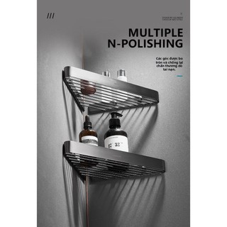 【 KOHLER 】 Giá đỡ lưu trữ điện phân màu xám gunmetal cổ điển cho phòng tắm, giá treo tường hình tam giác cho phòng tắm,