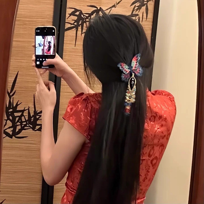 Gấu trúc bướm đầy màu sắc - Phụ kiện tóc phong cách dân tộc Trung Quốc