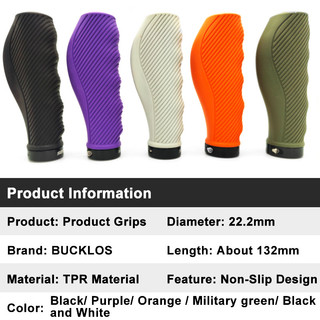 BUCKLOS tay lái xe đạp chống trơn trượt, chống sốc, chất liệu TPR, tiện dụng cho MTB, phụ kiện đi xe đạp
