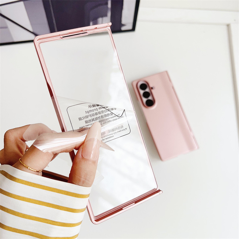Vỏ cường lực mờ 2 trong 1 bản lề lò xo siêu mỏng cho Samsung Galaxy Z kèm phim màn hình