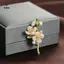 Trâm cài hoa nhài xanh tính khí cổ điển dành cho nữ trồng hoa ngọc trai Corsage chống lộ Phụ kiện Pin Quà tặng trang sức [Mina]