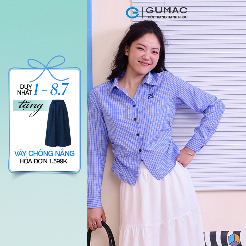 Áo sơ mi nữ Gmorning - GUMAC ôm vừa nhún eo tạo độ ôm cho eo  YAF11036