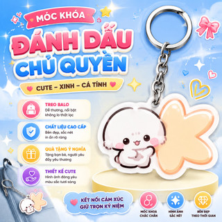 Cún con Móc Khóa Ba Lô Bảng Chữ Cái Chất Liệu Acrylic Mica 2 Mặt