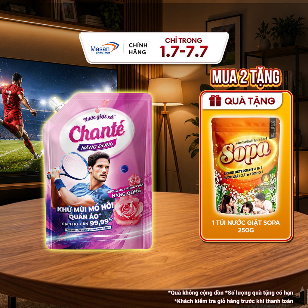 Nước giặt xả Chanté Active cao cấp 8 trong 1 túi x 3.2kg