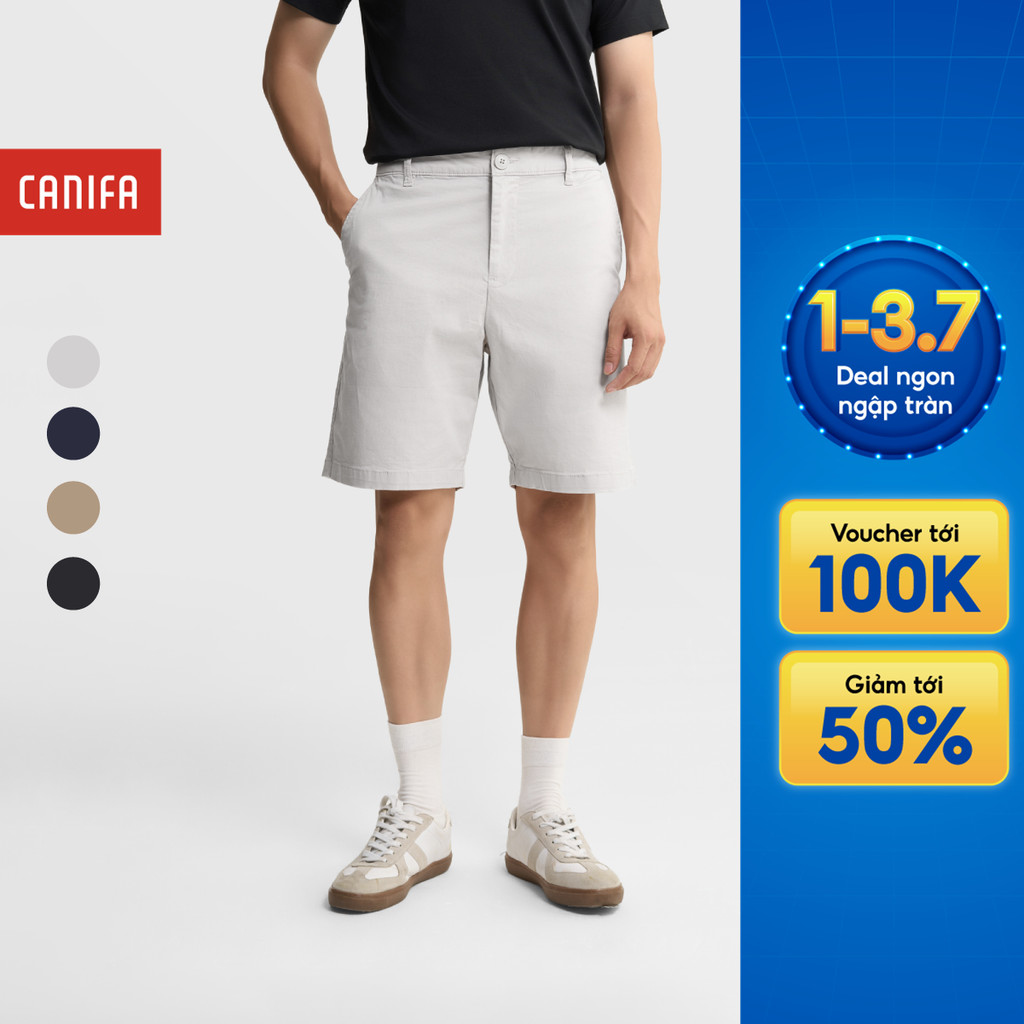 Quần short khaki nam CANIFA cài cúc rộng vừa 8BS25S008