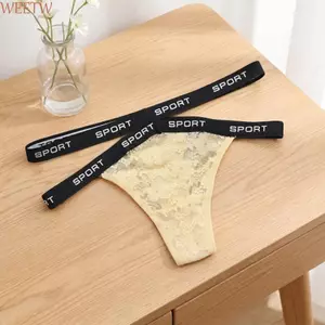 WEETW Nữ Ren Hoa Quần Đùi, Thể Thao Chữ Cái Tiếng Anh Quần Lót Ren Eo Thấp, Thoải Mái Sheer Traceless Liền Mạch Quần Lót Hoa Thân Thiết Trang Phục