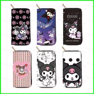 HT3 Sanrio Kuromi Hoạt Hình Dễ Thương Dây Kéo Dài Ví Da PU In Hình Học Sinh Đa Thẻ Đa Chức Năng Túi Đựng Thẻ TH3