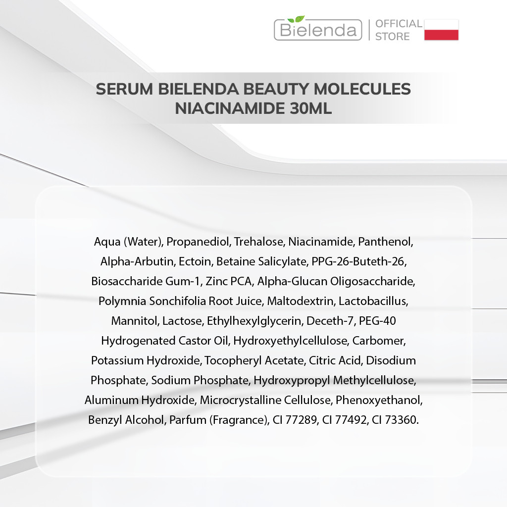 Serum Bielenda Beauty Molecules Niacinamide kiềm dầu, ngừa mụn, mờ thâm, làm sáng da 30ml