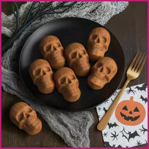 Khuôn Đầu Lâu Làm Bánh Thạch Món Tráng Miệng Sô Cô La Bánh Ngọt Halloween Khuôn Đầu Lâu Khuôn Socola Cho Cafe shopidaevn