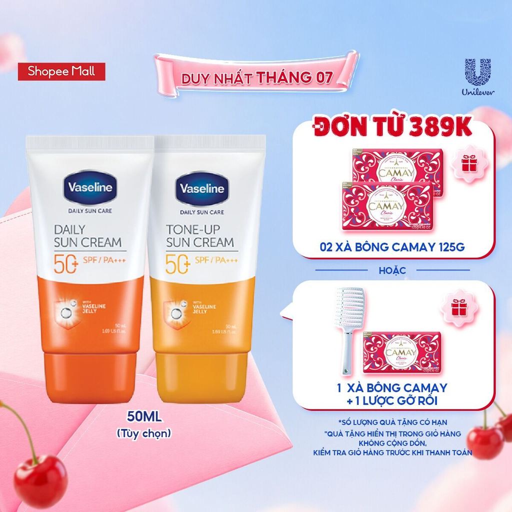 Kem chống nắng Vaseline 50ml (Tùy chọn loại Daily hoặc Tone-up)
