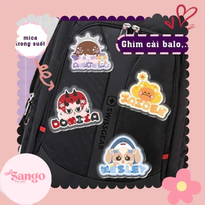 Ghim/Pin cài balo túi xách hình linh vật OTP dễ thương, chất liệu mica trong suốt- Sango