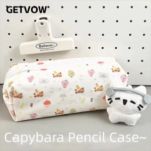 Túi đựng bút GETVOW, Túi văn phòng phẩm đa chức năng Capybara, Quà tặng túi lưu trữ dung lượng lớn dễ thương