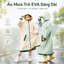 Áo Mưa Trẻ Eva Dày Chống Thấm Dáng Dài Có Chỗ Balo Mặc Đi Học Đi Chơi Nhiều Size