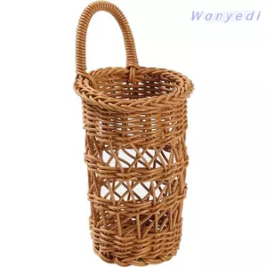 Giỏ treo WANYEDI, Tay cầm treo dệt Giỏ mây giả, Giỏ đựng đồ treo tường rỗng Bảo quản phòng tắm