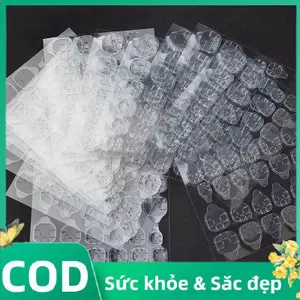 Trong Kho 10 Sheets/240Pcs Hai Mặt Giả Móng Tay Nghệ Thuật Dính Băng Keo Sticker DIY Cá Tuyết