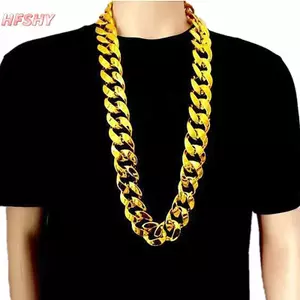 HFSHY 50-120cm Quá Khổ Lớn Chunky Dây Xích Màu Vàng Nelace Hip Hop Punk Gothic Ro Mặt Dây Chuyền Nhựa Biểu Diễn Đảng Đạo Cụ VN