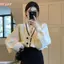 HFSHY V Ne Màu Tương Phản Batwing Tay Áo Khoác Ngoài Nút Sang Trọng Áo Len Cardigan VN