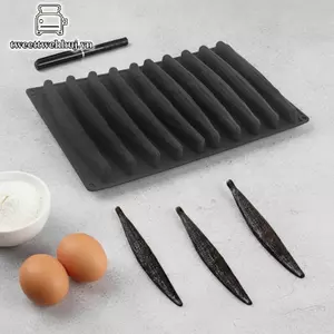 Nhíp Thực Phẩm Silicon Vani Pod Chocolate Khuôn 10 Cell Chống Dính Có Thể Tái Sử Dụng Cho Bánh Mousse Bánh Ngọt Nhà Bếp Nướng VN