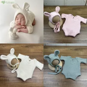 YOLOGO Dệt Kim Trang Phục Cho Bé, Dệt Kim Mềm Nhẹ Đạo Cụ Chụp Ảnh Sơ Sinh, Cosplay Dễ Thương Thoải Mái Đáng Yêu Thỏ Đạo Cụ Búp Bê Cho Bé Chụp Ảnh Và Cosplay