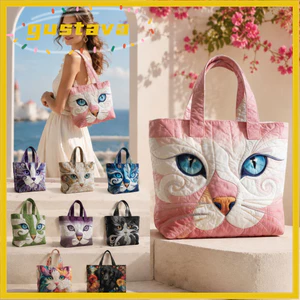 Túi Tote In Hình Nữ GUSTAVA, Túi Xách Du Lịch Họa Tiết In 2D Nhẹ, Vải Thời Trang Hợp Thời Trang Vintage Dung Tích Lớn Túi Đeo Vai Sang Trọng Nữ Cô Gái