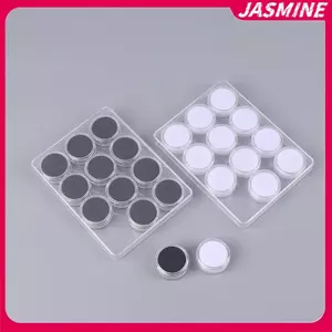 JASMINE Trong Suốt Tròn Đá Quý Hiển Thị Bộ Sưu Tập Hộp Bảo Quản Trang Sức Đá Quý Rời Kim Cương Hộp Đựng Bình Tổ Chức Khay Có Nắp JASMINE