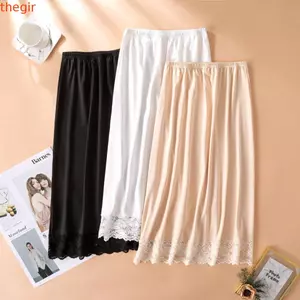 THEGIRL8B Nữ Ren Dài Petticoat, Bên Trong Lấy Lưới Hoa An Toàn Underskirt Slips, Đế Chống chói Chữ A Thông Thường Của Petticoat Nửa Slips Đầm Cho Nữ Mùa Hè