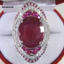 MIC _ Lấp Lánh Kẻ Sọc Giả Đá Ruby Nhẫn Đính Hôn Ban Nhạc Nữ Món Quà Trang Sức