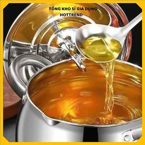 ÂU TRÒN INOX 304 KHÔNG GỈ CÓ NẮP ĐẬY 1.5 LÍT - Thố inox có tay cầm, đựng thực phẩm, đựng dầu mỡ, đa năng nhà bếp