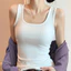 Áo yếm Nữ Mặc Bên Trong Mùa Xuân Mùa Hè Cổ Chữ U Lớn Slim-fit Ôm Hơn Nhìn Rộng Vai Áo Vest Không Tay Đáy Top TRXA