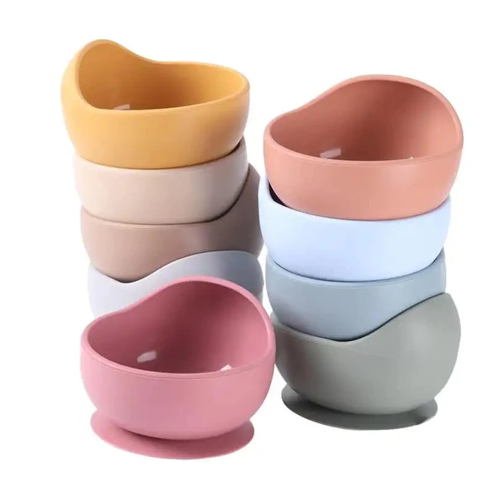 Bát Silicon Có Cốc Hút, 1 Đếm Bát Ăn Nhiều Màu Sắc Dễ Thương Cho Bé, Đồ Ăn Cho Bé, Đồ Dùng Cho Bé Sử Dụng Hàng Ngày, Thức Ăn Cho Bé, Bộ Dụng Cụ Silicon