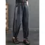 Mùa xuân thu 2026 Retro Đau khổ Màu sắc tương phản đến mắt cá chân Quần jean Harem co giãn eo cao Vỏ rộng thịt Phong cách phương Tây Phù hợp với quần cỡ lớn thông thường dành cho nữ