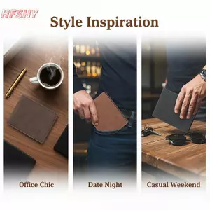 HFSHY Mới Retro Nam Ví Ngắn Có Nhiều Khe Cắm Thẻ Túi Đựng Tiền Xu Nam Da Mỏng Ví VN