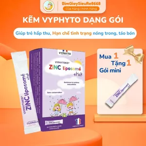 Kẽm Dạng Gói VYPHYTOKID ZINC LIPOSOMÉ STICK Cho Bé Từ 3 Tuổi (HỘP 14 gói x 10ml )