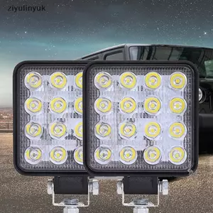 Đèn sương mù xe hơi vuông 48W Ziyulinyuk, LED diode, pha chiếu sáng hỗ trợ lái đêm
