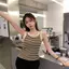 Áo ghi lê dệt kim sọc mùa hè Áo ghi lê mỏng vừa vặn hơn có thể mặc bên trong bên ngoài phù hợp với bốn biển