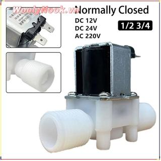 WOOLYNOOK 1 Chiếc Van Điện Từ, DC12V 24V AC220V Thường Đóng Van Điều Khiển Nước, 1 / 2 "3 / 4" Nhựa Nam Chủ Đề Bộ Điều Khiển Áp Suất Khí Nén