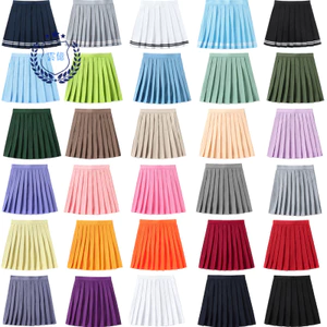 7CEA Anime Nữ Preppy Phong Cách Váy Xếp Ly Sinh Viên Xếp Ly Váy Cao Cấp Váy Lớp Học Đồng Phục Màu Trơn Váy Đồng Phục