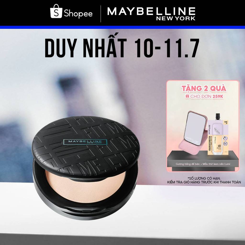 Phấn Phủ Kiềm Dầu Mịn Lì 16H, Che Phủ, Chống Nắng SPF32 PA+++ Maybelline New York Fit Me Compact 6g