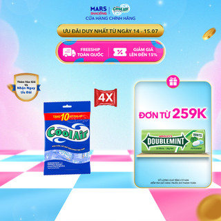 [400 gói tặng 40 gói] Combo 4 Túi Kẹo Sing-Gum Cool Air Hương Bạc Hà - Khuynh Diệp