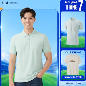 Áo Thun Polo Nam Cao Cấp HLA basic logo viền cổ thoáng khí và thoải mái vận động
