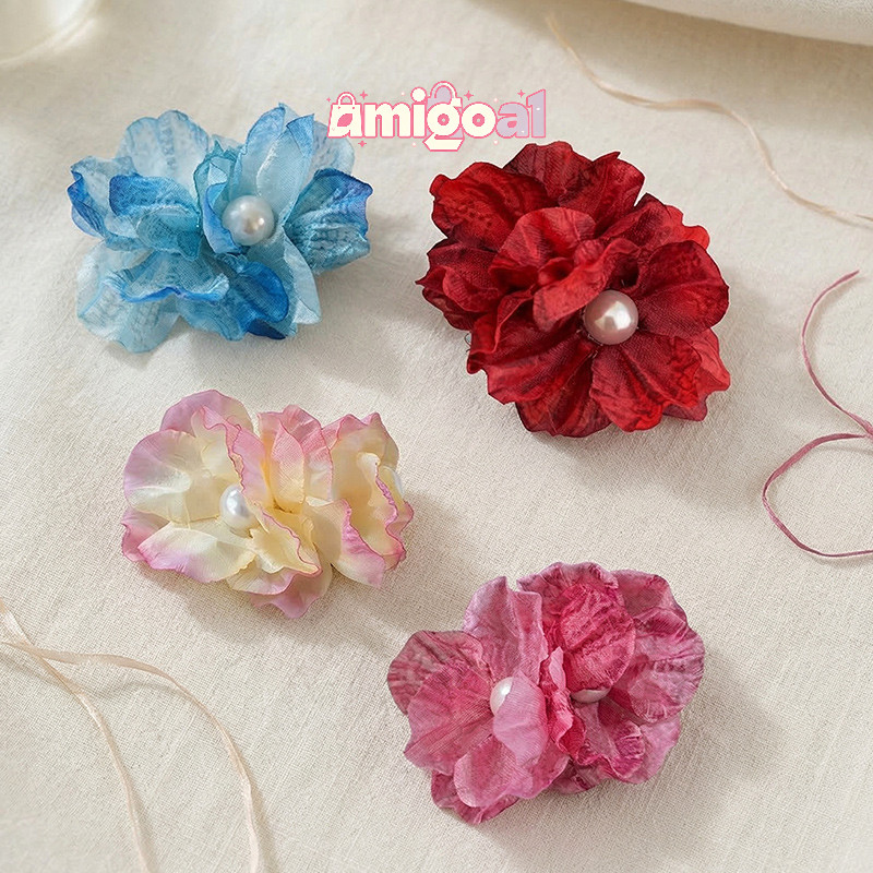 [AM] Bé Gái Quyến Rũ Tươi Đẹp Hoàn Hảo Cho Kỳ Nghỉ Hoa Mẫu Đơn Thiết Kế Thanh Lịch Kẹp Bên