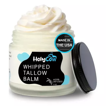 HolyCow Thịt Bò Tallow Cho Da - Son Dưỡng Dầu Jojoba Hữu Cơ (Không Thơm / Thảo Dược), Kem Dưỡng Ẩm Mặt Thịt Bò Grass Fed Cho Bệnh chàm, Bé, Son Dưỡng Môi - Sữa Dưỡng Da Cho