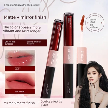black rouge son black rouge Đôi Đầu Son Bóng Son Bóng Môi Tinh Chất Matte Matte Matte Mirror Chống Dính Cốc Nhung Dưỡng Ẩm Làm Trắng Môi Học Sinh Bóng Fe