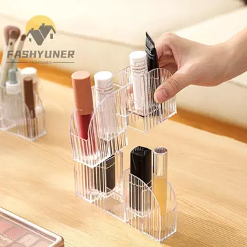 Hộp đựng son môi FASHYUNER, Hộp đựng son môi bằng nhựa trong suốt, Hộp đựng mỹ phẩm hình chữ thập 9 lưới