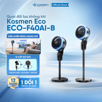🌴 Quạt đối lưu không khí điều khiển bằng giọng nói Kosmen Eco ECO-F40AI-B, quạt thông minh, quạt điện (quạt đứng)