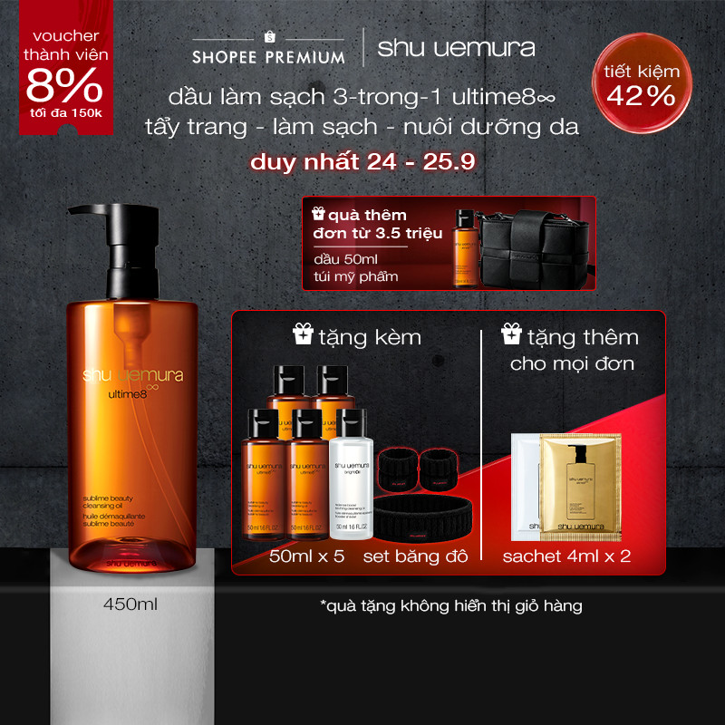  dầu làm sạch cao cấp shu uemura ultime8∞ cleansing oil 450ml giúp nuôi dưỡng phục hồi