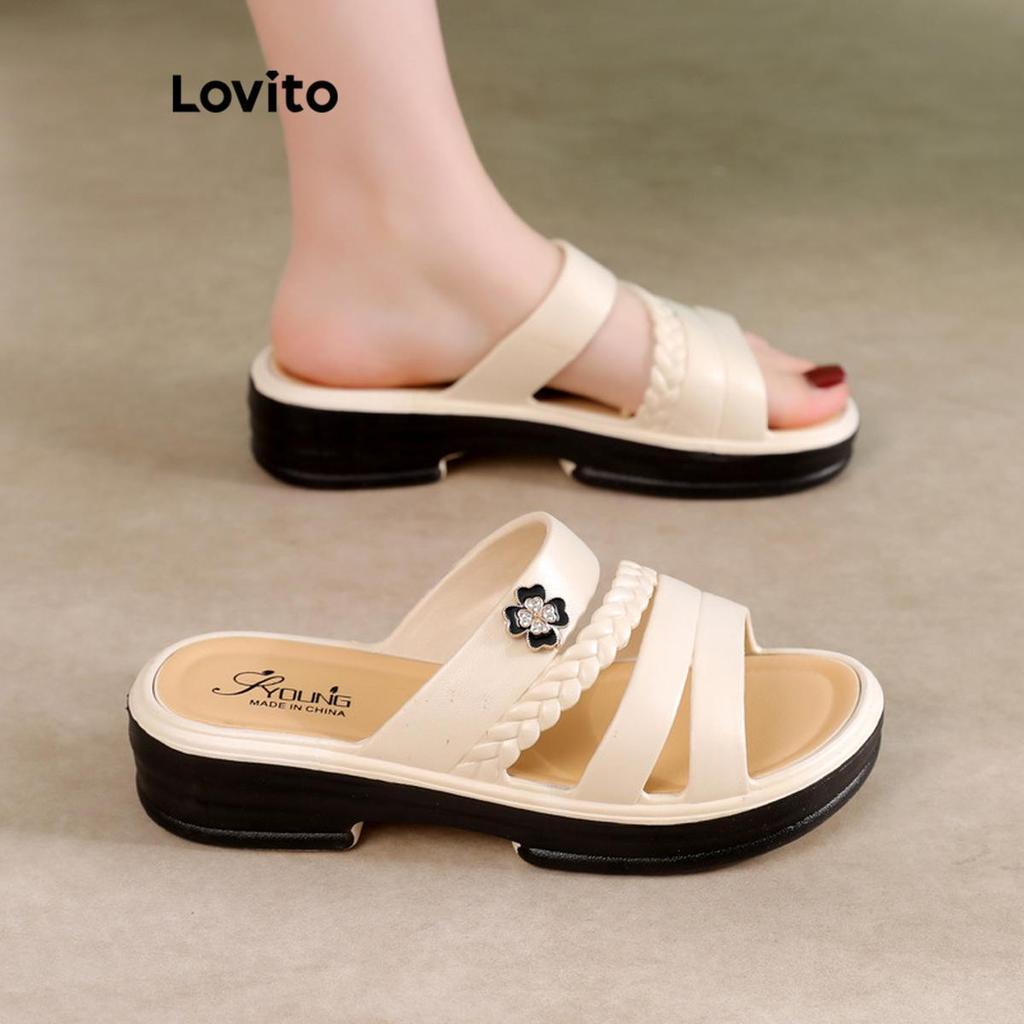 Lovito Dép Lê Đế Bằng Chống Trượt Đa Năng Kiểu Dáng Hàn Quốc Thích Hợp Cho Nữ Phù Hợp Với Mọi Phong Cách Thường Ngày LFA71159